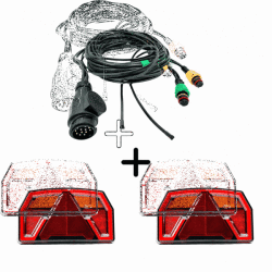 Fristom Pachet iluminare remorca FT-371 NT LED O BAJONET , triple + cablaj 10m, 13Pini (FT-371 LED + XVI2-100-085)