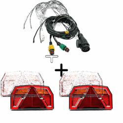 Fristom Pachet iluminare remorca FT-371 NT LED O BAJONET , triple + cablaj 12m, 13Pini (FT-371 LED + VI-120-100)