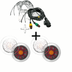 Fristom Pachet iluminare remorca FT-313 LED CHROME BAJONET , triple + cablaj 7m, 13Pini (FT-313 LED + VI-070-055)