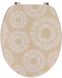  Capac Toaletă 45 Cm Mdf Prinderi Inox - Design Spirale - Crem | Capace Wc (4110785)