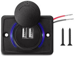 Autolife Beépíthető, vízálló dupla USB aljzat 3100 mAh 12/24V, Autolife 13337