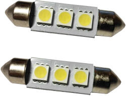 HD Izzó 12V/3W SMD LED 10x39mm szofita fehér 2db LA-512