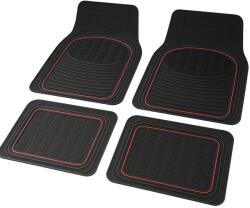 Carpoint Gumiszőnyeg 4db-os garnitúra, fekete-piros, vágható, Carpoint Contour