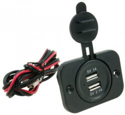 Bottari Beépíthető USB aljzat 12V/24V 2db USB port 2.1A 30211