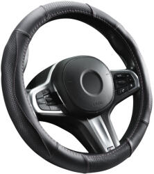 Autolife Kormányvédő, bőr, 37-39cm fekete, rózsaszín varással Autolife 01990