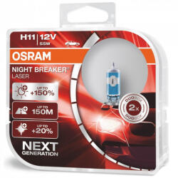 OSRAM Izzó 12V/55W/H11 2db/+150% Osram Night Breaker Laser 64211NL