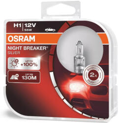 OSRAM Izzó 12V/55W/H1/2db Osram Night Breaker Silver +100% 64150NBS