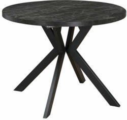  Kihúzható étkezőasztal, sötét beton/fekete, 100-250x75, 5 cm, LUKOS | Szürke | MDF (0000414571)