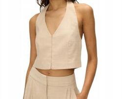 Reserved Bézs Felső Mellény Mély Nyakkivágással Nyitott Hát Hímzés Reserved L