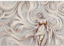 Blueback MAT "Női portré virágos fali dekorációval" fotótapéta, 250 x 200 cm (BBIMG2461)