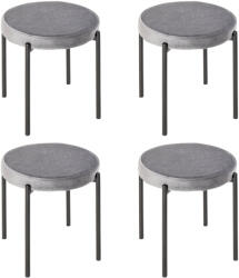 HomCom Set 4 Scaune pliante de masă cu șezut moale, aspect catifelat, scaun de bucătărie din catifea pentru bucătărie sufragerie din metal Gri 41, 5 x 41, 5 x 46 cm | Aosom Romania (835-378)