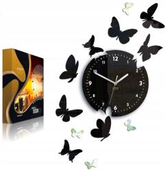 ModernClock Pillangók 14 falióra jól olvasható és csendes Tükör csendes óra a nappaliba (zegar motyle_14motyli)