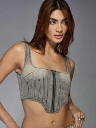 Missguided Szürke Farmer Crop Ujjatlan Felső Aszimmetrikus Cipzárral Missguided Xs
