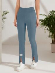 Shein Kék Klasszikus Bordázott Leggings Magas Derék Kivágással Shein 36