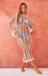 Prettylittlething Világos Bézs Horgolt Ruha Midaxi Prettylittlething S