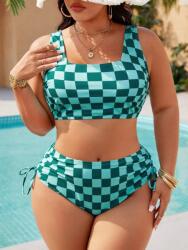 Shein Zöld Bikini Fürdőruha Kétrészes Kockás Mintával Shein 50