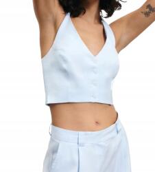 Reserved Kék Felső Mellény Halter Neck Gombok Mély Nyakkivágás Reserved L