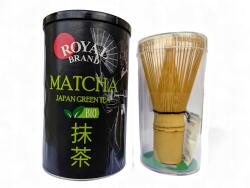 Royal Brand Matcha Japán Bio Tea Szett 100g Bambusz Chasen Seprűvel