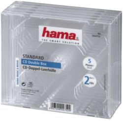 Hama Кутийка за CD/DVD HAMA Double Jewel Case, прозрачен, 5 бр. в пакет (HAMA-44752) - Allstore