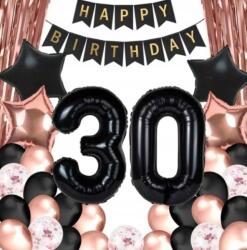 Extra Party Lufik születésnapi dekoráció 30 éves szám Rose Gold 50 el