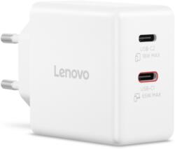 Lenovo Dual USB-C 65W GaN Charger (G0A6065WEU) hálózati töltő adapter, Fehér színben (G0A6065WEU)