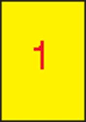APLI Етикет, 210x297 mm, цветен, APLI, жълт, 100 етикета в опаковка 11838 (11838)