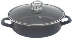 Rosberg Tava si oala 2 in 1 Rosberg R51222A32CT, 32 cm, Acoperire din marmura, Capac, Inductie, Cuptor, Negru (R51222A32CT black)