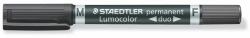 STAEDTLER Алкохолен маркер, 0, 6/1, 5 мм, заострен, с два края, STAEDTLER "Lumocolor duo 348", черен 348-9 (348-9)