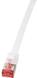 LogiLink Patch Cable SlimLine, плосък, Cat. 6A, U/FTP, бял, 1 м
