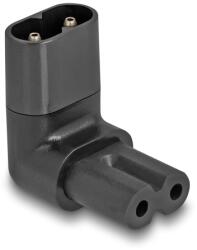 Delock Захранващ адаптер IEC 60320 - C8 - C7, мъжки / женски, 2, 5 A, огънат на 90