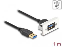 Delock Easy 45 модул SuperSpeed USB (USB 3.2 Gen 1) USB тип A женски USB тип A мъжки USB A с къс кабел, 22, 5 x 45 mm