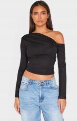 Prettylittlething Fekete Hosszú Ujjú Aszimmetrikus Blúz Prettylittlething 42