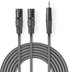 Nedis COTH15310GY15 балансиран/симетричен полупрофесионален аудиокабел XLR, 2x XLR 3-пинов щепсел | 3, 5 мм стерео жак, 1, 5 м (COTH15310GY15)