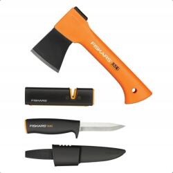 Fiskars Kemping Szett: Fejsze X5 Kés Élező FS-1057913 (drzewa cięcia rąbania)