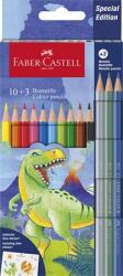 Faber-Castell Комплект цветни моливи, шестоъгълни, faber-castell "Динозавър" 10+3 различни цвята 111213 (111213)