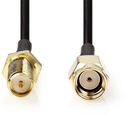 Nedis CSGL02210BK10 SMA кабел, RP SMA мъжки, RP SMA женски, позлатен, 50 Om, единично екраниран, 1 m (CSGL02210BK10)