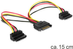 Delock SATA 15pin 2x SATA HDD - захранващ кабел, завъртян (60128)