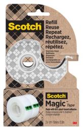 3M Самозалепваща лента на метален диспенсър с 2 ленти, 19 mm x 13, 9 m, 3M SCOTCH "Magic", прозрачна 7100334048 (7100334048)