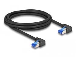 Delock RJ45 мрежов кабел Cat. 6A S/FTP дясно огъване 2 м черен