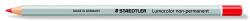 STAEDTLER Молив за маркиране, шестоъгълен, изцяло покриващ, миещ се (омнихром), STAEDTLER "Lumocolor 108", червен 108-2 (108-2)