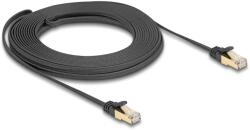 Delock RJ45 плосък мрежов кабел с плетена обвивка Cat. 6A U/FTP мъжки към мъжки 10 м черен
