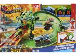 Mattel Hot Wheels: Комплект писта за състезание с дракони Monster Trucks