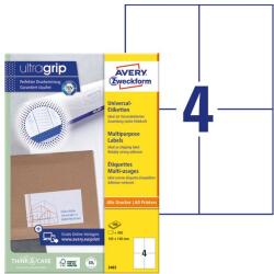 AVERY Етикет AVERY 3483 105x148mm универсален 400 етикета/кутия 100 листа/кутия (3483)