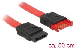 Delock Разширителен кабел SATA 6 Gb/s с щепсел за конектор SATA, с втулка, 50 cm, червен