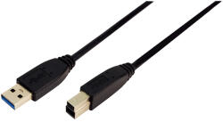 LogiLink USB 3.0 кабел с конектор, 1 метър, черен