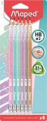Maped Графитен молив с гума, HB, триъгълен, MAPED "BlackPeps Glitter Deco", смесени пастелни цветове 851803 (851803)