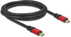 Delock USB 2.0 кабел USB Type-C мъжки - мъжки PD 3.0 100 W E-Marker 2 m червен метал