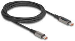 Delock USB 2.0 кабел USB Type-C мъжки към мъжки с измервател на мощността, PD 3.0 100 W, 2 m