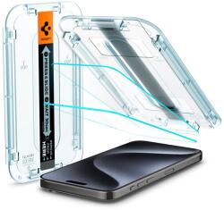 Spigen iPhone 15 Pro SPIGEN EZ FIT HD екранен протектор стъкло 2бр 2.5D, 9H + рамка, TRANSFER AGL06892 (AGL06892)