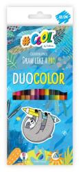 Victoria Комплект цветни моливи, триъгълни, с двоен край, COOL BY VICTORIA "Duocolor", 24 различни цвята